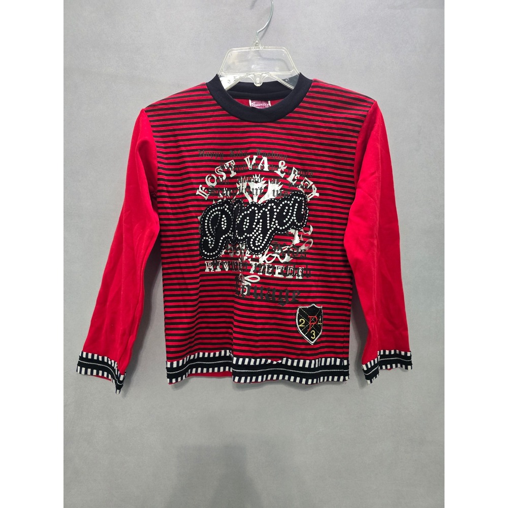 Vintage Boys Stripes Biker Punk Rock Biker Punk Rock Graphic Top 24M